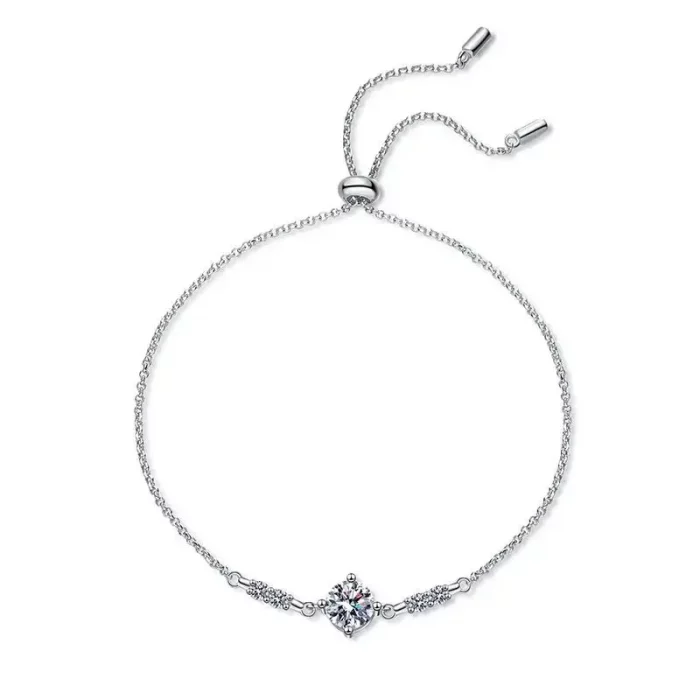 1 Carat Moissanite 925 Sterling Silver Women Bracelet Round Cut Bracelet White Gemstone Anniversary Jewelry 2023 - Image 6