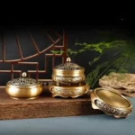 Retro Alloy Three-legged Incense Burner Base Set Incense Art Decorative Indoor/tea Room/soothing Purifying Aromatherapy Stove