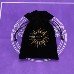 1pcs Black Velvet Tarot Storage Bag Mini Drawstring Package Witch Divination Crystal Pouch Bag Dice Holder Board Game Gold - Image 2