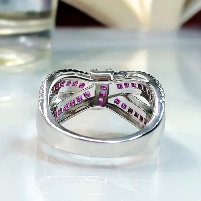 Luomansi Natural Ruby Bow Gemstone Ring S925 Sterling Silver Romantic Woman Anniversary Party High Jewelry - Image 9