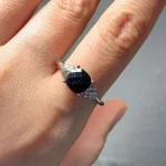 Vintage Natural sapphire Ring For Women Copper Simple Fine Jewelry Stone Gemstone Classic Style - Image 6