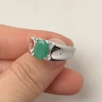 Classic 925 Silver Emerald Ring 7mm*9mm 2ct Natural Emerald Silver Ring 18K Gold Plated Gemstone Jewelry - Image 4