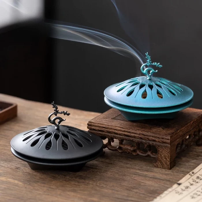 Backflow Incense Holder Retro Zinc Alloy Hollow Fragrance Censer Lucky Deer Incense Burner Home Decor Halloween Decorations - Image 2