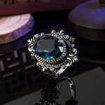 WOSIKATE Vintage 925 Sterling Silver Ring For Women Wedding Jewelry With Oval Sapphire Gemstones Female Fine Jewelry Party Gifts - Image 4