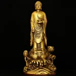 Copper Amitabha Bodhisattva Guanyin Western Three Saints Home Offerings Pray for Blessings Buddha Statue - Image 4