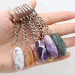 Natural Raw Ore Keychain Gem Reiki Healing Quartz Agate Citrine Irregular Stone Pendants Charms DIY Jewelry Making Accessorie - Image 7
