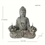1pc Lotus Buddha Statues with LED Lights, Solar-Power Buddha Sculpture Decor for Home Garden, Yard, Patio, Yoga. - Image 6