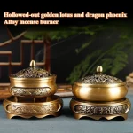 Retro Alloy Three-legged Incense Burner Base Set Incense Art Decorative Indoor/tea Room/soothing Purifying Aromatherapy Stove - Image 2