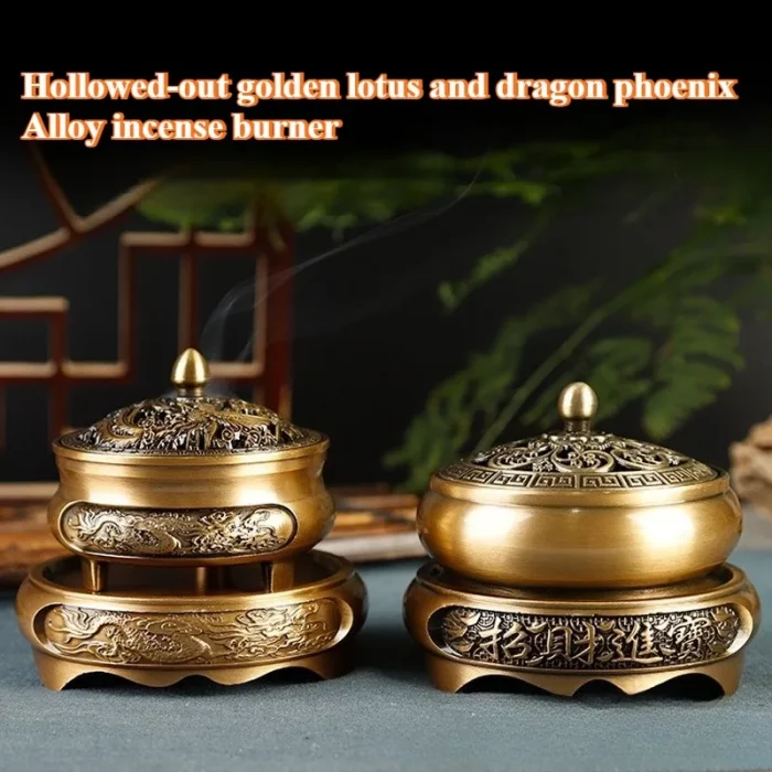 Retro Alloy Three-legged Incense Burner Base Set Incense Art Decorative Indoor/tea Room/soothing Purifying Aromatherapy Stove - Image 2