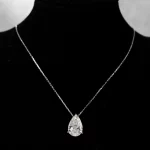 4CT Pear Cut D VVS1 Moissanite Pendant Necklace for Women 925 Sterling Silver Plated 18K White Gold Waterdrop Neck Chain Jewelry - Image 2