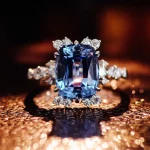 Provence 10K/14K gold cushion cut cornflower blue lab sapphire rings flower gemstone diamond ring Anniversary Birthday gift - Image 3