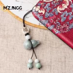 Original Natural A Goods Jadeite Gourd Mobile Phone Pendant Chinese Style Simple Jade Car Key Chain Bag Hanging Men and Women - Image 6