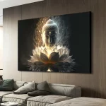Religious Buddha Painting, Canvas Print Lotus Buddha Posters, Wall arts Decor, Home Living Room Decor, No Frame - Image 7