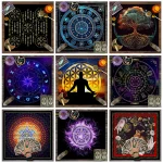 1pc Tarot card tablecloth, mysterious rune astrology altar cloth, witchcraft cabin decoration tablecloth, card game tablecloth - Image 2