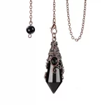 Natural 12 Faceted Crystal Stone Pendulums For Spiritual Dowsing Divination Amethyst Rose Quartz Stone Pendulum Pendant Jewelry - Image 7