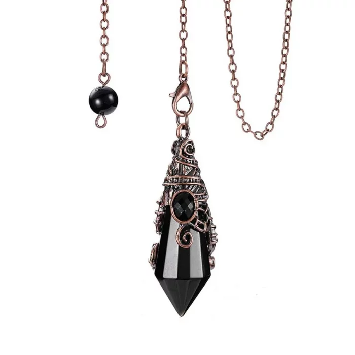 Natural 12 Faceted Crystal Stone Pendulums For Spiritual Dowsing Divination Amethyst Rose Quartz Stone Pendulum Pendant Jewelry - Image 7