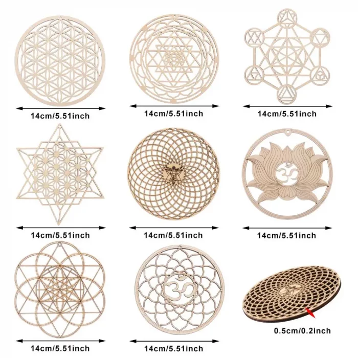 Wooden Wall Sign Flower of Life Shape Laser Cut Wood Wall Art Home Decor Handmade Coasters Craft Making Sacred Geometry Ornament - Image 6