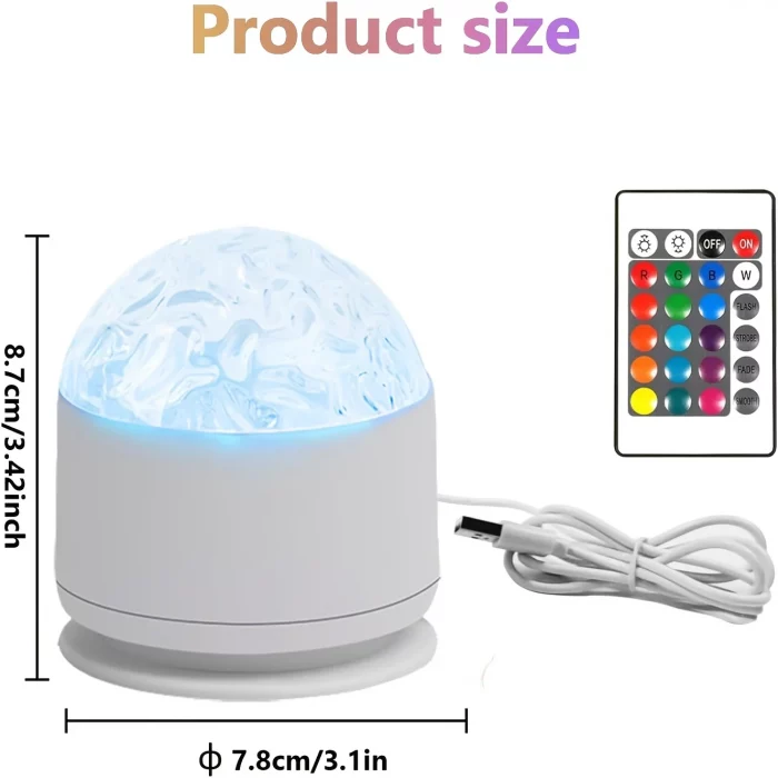 Night Sky Starry Projector Light Night Light Remote RGB 7 Modes Aurora Water Ripple Projector Lamp Party Room Decor USB Plug-in - Image 7