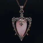 Water Drop Crystal Pendant Necklace for Men and Women Natural Amethyst Rose Quartz Onyx Lapis Lazuli Opal Antique Stone Jewelry