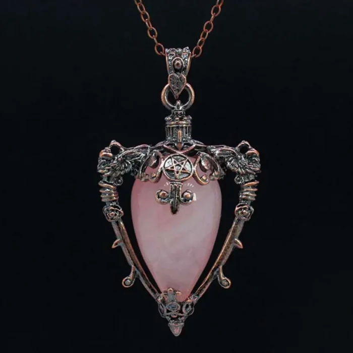 Water Drop Crystal Pendant Necklace for Men and Women Natural Amethyst Rose Quartz Onyx Lapis Lazuli Opal Antique Stone Jewelry - Image 2