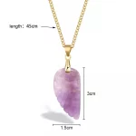 Lapis Lazuli Stone Wing Pendent Necklace Natural Stone Citrines Amethysts Quartzs Gold Color Chain Necklace Jewelry Gift - Image 3