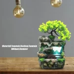 Creative Feng Shui Flowing Water Fountain Desktop Resin Rockery Landscape Waterfall Fountain Crafts with 7-Color Led Change - Image 3