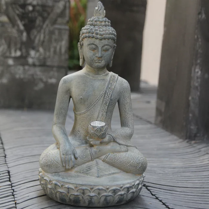Zen-Inspired Solar-Powered Buddha Statue with Light - Resin Garden & Entryway Decor, Outdoor Ornament - Image 6