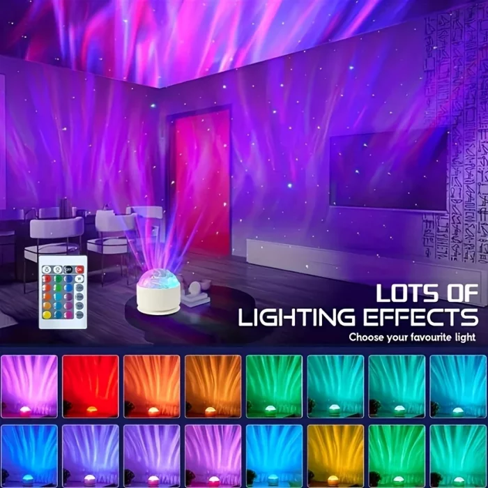 Night Sky Starry Projector Light Night Light Remote RGB 7 Modes Aurora Water Ripple Projector Lamp Party Room Decor USB Plug-in - Image 3