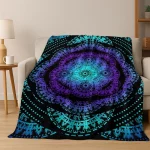 Rainbow Mandala Flower Chakras Yoga Bohemia Art Flannel Blanket,Cozy Soft Throw Blanket for Home Bedroom Bed Sofa Cover Kid Gift - Image 5