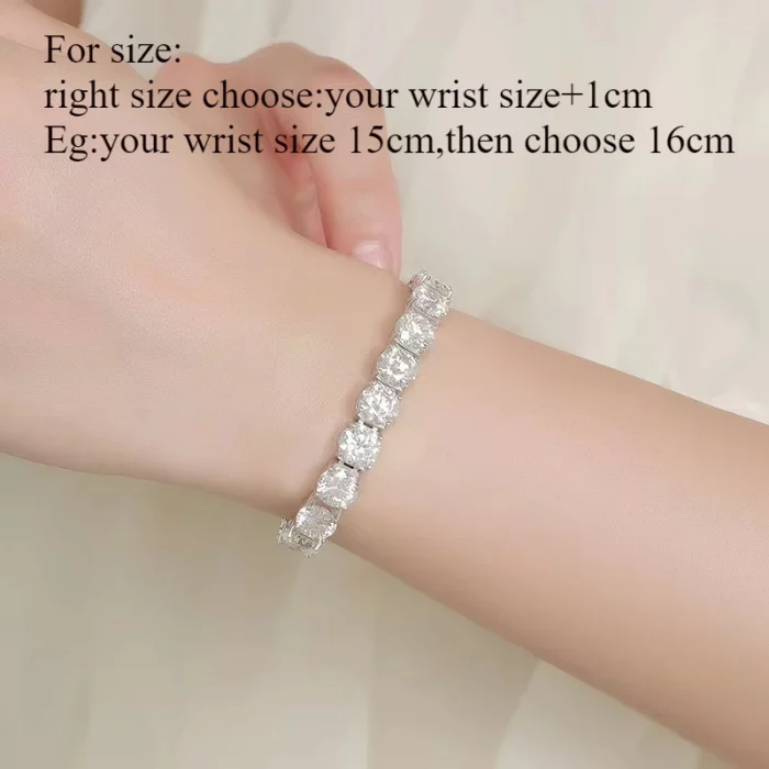 Smyoue Each 6.5/8mm Full Moissanite Tennis Bracelets for Women Men Hip Hop Original Full Diamond 925 Sterling Silver Chain GRA - Image 5