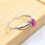 Classic Ruby Wedding Ring for Woman 4mm * 6mm Genuine Ruby Silver Ring Sterling Silver Ruby Ring Real Silver Gemstone Jewelry - Image 5