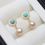 Real Silver 925 White Pearl Earrings Jewelry Women,Cultured Natural Freshwater Earrings Pearl Dangle Wife Mother Party Gifts - Image 6
