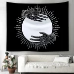 Hot Stamping Yin Yang Mandala Tapestry Home Decor Black Wall Hanging Gossip Tapestry Cloth Fabric Tapestries Blanket Beach Towel - Image 3
