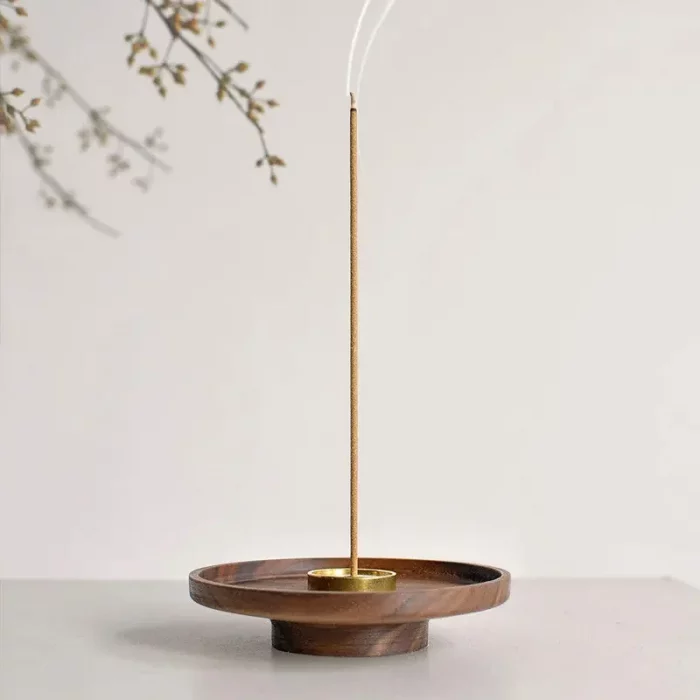 Multi-aperture Solid Wood Incense Inserted Pure Copper Incense Set DIY Household Indoor Line Incense Burner Zen Incense Holder - Image 2