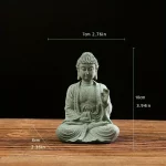 Buddha Statue Fish Tank Decoration Mini Buddhism Figurine Desk Topper Tablescape Decor Home Zen Statue Green Sandstone Thailand - Image 4