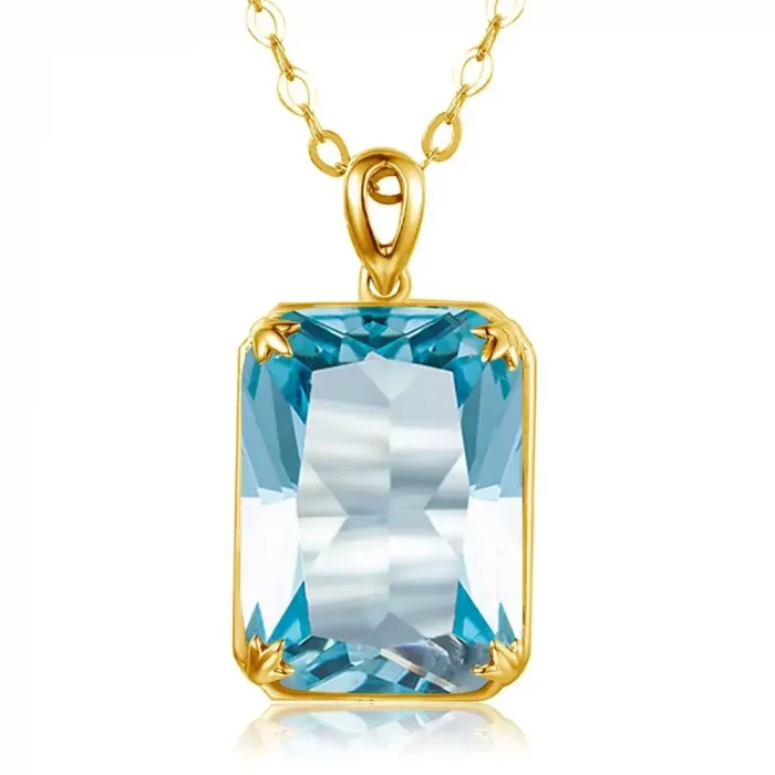 100% Real Silver 925 Necklace Pendant Aquamarine Women Jewelry Birthday Party Banquet Girl Accessories 2022 New Trendy - Image 2