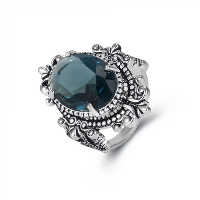 WOSIKATE Vintage 925 Sterling Silver Ring For Women Wedding Jewelry With Oval Sapphire Gemstones Female Fine Jewelry Party Gifts - Image 7