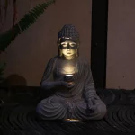 Zen-Inspired Solar-Powered Buddha Statue with Light - Resin Garden & Entryway Decor, Outdoor Ornament - Image 7