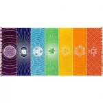 Rainbow Boho Beach Mat Mandala Blanket Striped Wall Hanging Tapestry Scarf Yoga Mat PRE Tapestries - Image 7