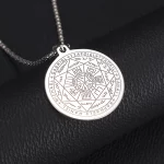 Stainless Steel 7 Archangel Seal Necklace Solomon Kabbalah Seal Pendant Men's Supernatural Protection Amulet Magical Jewelry - Image 2