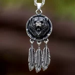 new stainless steel Amulet Viking Slavic God Symbol Warding Veles Bear Paw feather Pendant Necklace Jewelry - Image 3