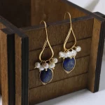 GLSEEVO Natural lapis lazuli Pearl Temperament Drop Earrings Women Girls Party Gift Original Design Luxury Jewellery Gift GE0988 - Image 3