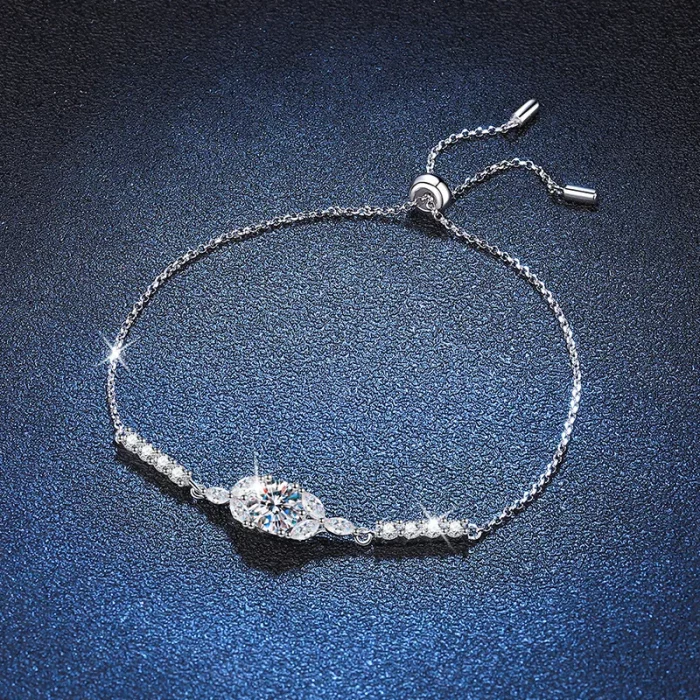100% Real GRA Certified 1CT Moissanite Bracelet for Women Girl S925 Sterling Silver Diamond Link Bracelets Fine Jewelry - Image 4
