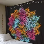 150cm Mandala Print Tapestry Wall Hanging Carpet Throw Yoga Beach Mat Blanket Large Sleeping Pad Wall Art Tapestry Decorations