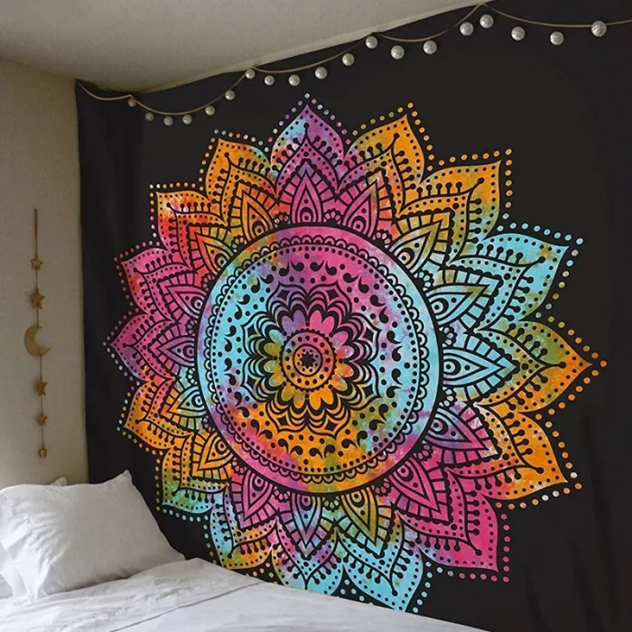 150cm Mandala Print Tapestry Wall Hanging Carpet Throw Yoga Beach Mat Blanket Large Sleeping Pad Wall Art Tapestry Decorations - Image 2
