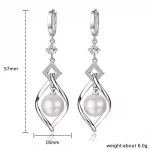 ALIZERO 925 Sterling Silver AAA Zircon Natural Pearl Earrings For Women Fashion Gorgeous Wedding Engagement Party Jewelry - Image 6