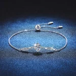 1 Carat Moissanite 925 Sterling Silver Women Bracelet Round Cut Bracelet White Gemstone Anniversary Jewelry 2023 - Image 2