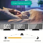 Projection alarm clock multifunction Intelligent luminous clock Bedroom large screen digital clock 180℃ back and celling projec - Image 2